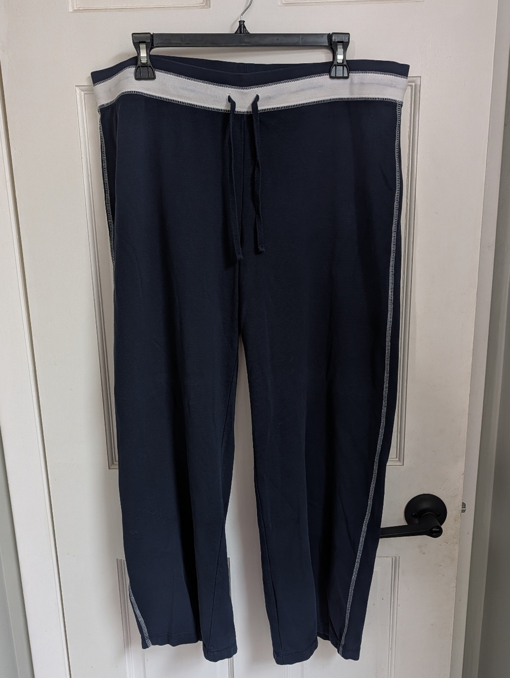Women's Navy Track Joggers with White Trim
